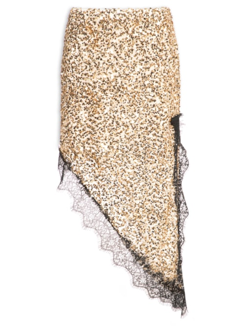 Saia Assimétrica Em Paetê - Dourado Saia Assimétrica Em Paetê - Dourado