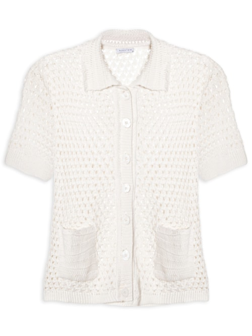 Camisa Feminina Em Tricot - Off White Camisa Feminina Em Tricot - Off White