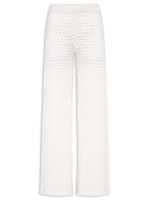 Calça Feminina Em Tricot - Off White