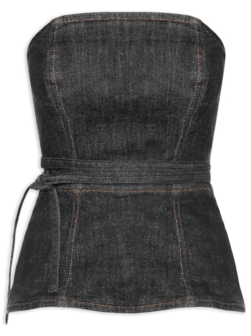 Top Vick Denim - Preto Top Vick Denim - Preto