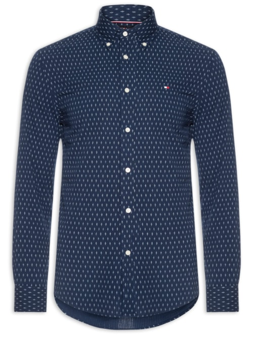 Camisa Masculina Casual Regular fit Estampada Seer - Azul Camisa Masculina Casual Regular fit Estampada Seer - Azul