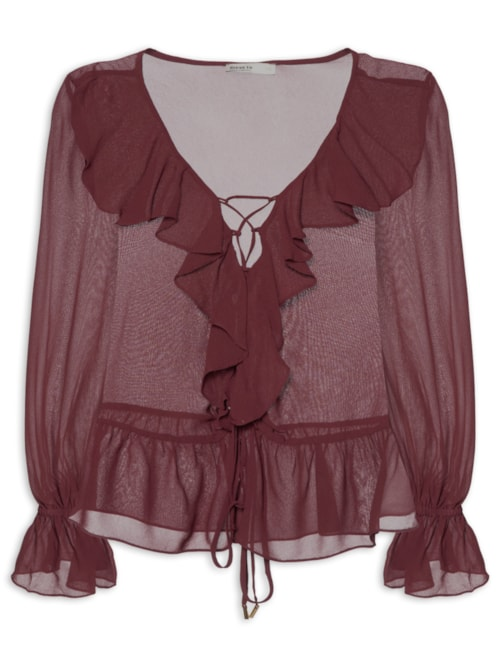 Blusa Feminina Ggt Babados - Vermelho