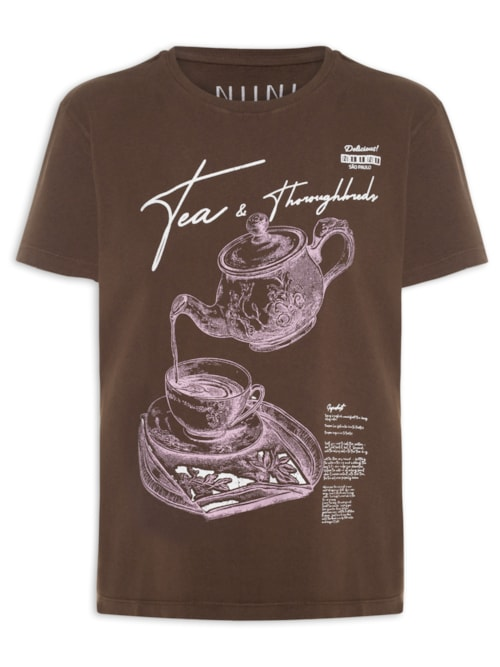 Camiseta Feminina Tea - Marrom Camiseta Feminina Tea - Marrom