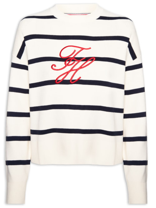 Cardigã Feminino Full Needle Graphic - Branco