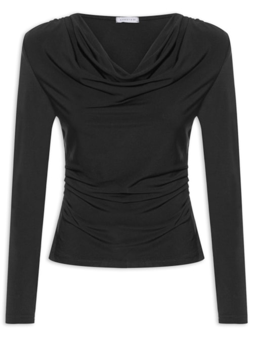 Blusa Manga Longa Feminina Degagê - Preto Blusa Manga Longa Feminina Degagê - Preto