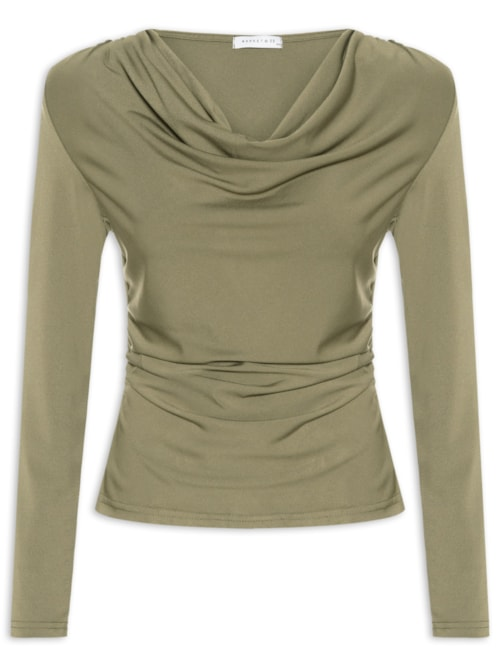 Blusa Manga Longa Feminina Degagê - Verde Blusa Manga Longa Feminina Degagê - Verde