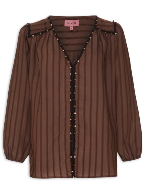 Blusa Feminina Tiny I26 - Marrom Blusa Feminina Tiny I26 - Marrom