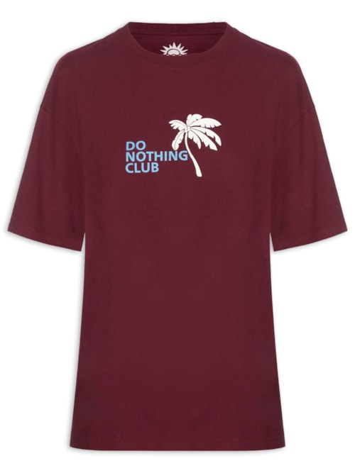 Camiseta Feminina Silk Do Nothing Club - Vermelho Camiseta Feminina Silk Do Nothing Club - Vermelho