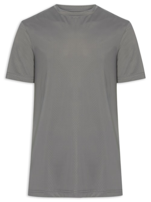 Camiseta Básica Masculina Texturizada Cinza