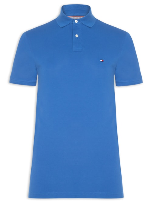 Polo Masculina 1985 Regular Fit Com Logo No Peito - Azul