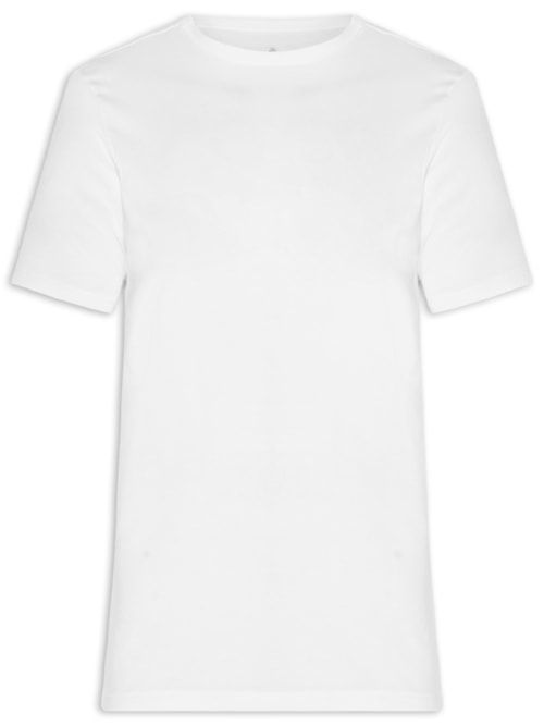 Camiseta Masculina Básica Em Algodão Egípcio Stretch - Branco