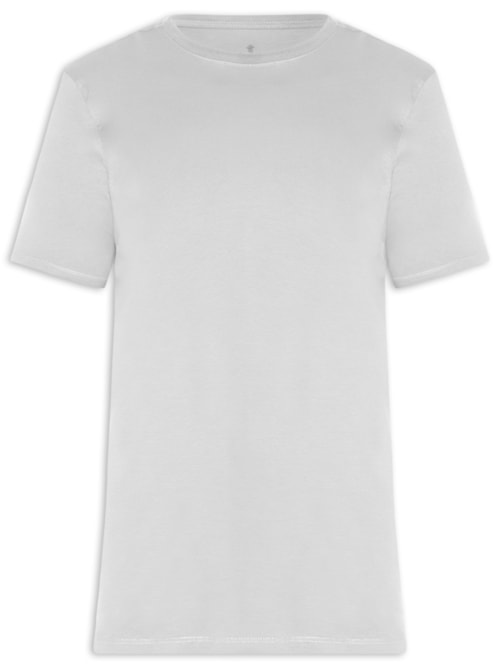 Camiseta Masculina Básica Em Algodão Egípcio Stretch - Cinza Camiseta Masculina Básica Em Algodão Egípcio Stretch - Cinza