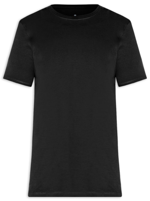 Camiseta Masculina Básica Em Algodão Egípcio Stretch - Preto Camiseta Masculina Básica Em Algodão Egípcio Stretch - Preto