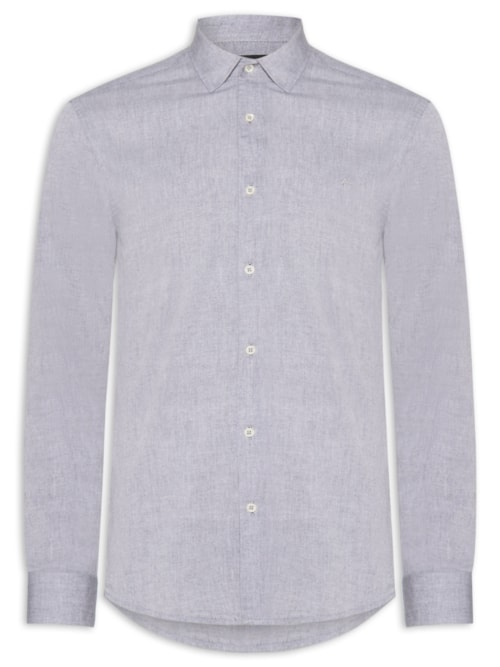 Camisa Masculina Slim Fit Algodão Willis - Cinza Camisa Masculina Slim Fit Algodão Willis - Cinza
