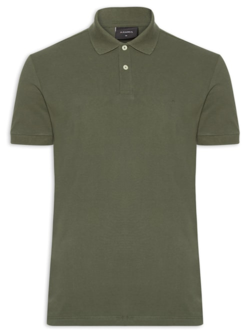 Polo Masculina Básica Regular Fit Em Piquet - Verde Polo Masculina Básica Regular Fit Em Piquet - Verde