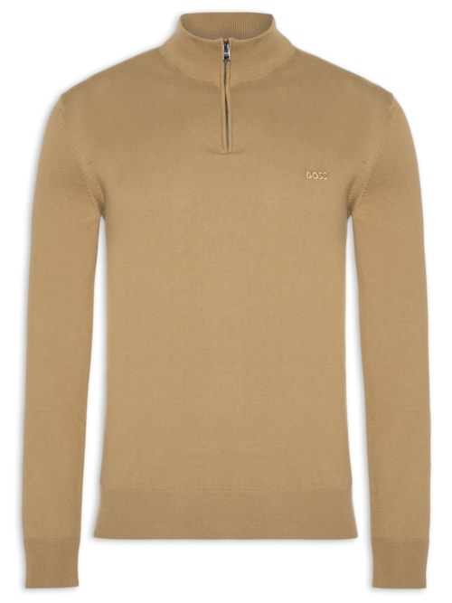 Suéter Masculino Zip-Neck Padro-L - Bege Suéter Masculino Zip-Neck Padro-L - Bege
