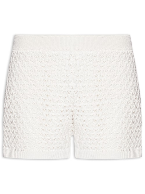 Short Feminino em Tricot - Off White