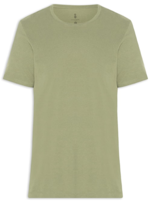 Camiseta Masculina Básica Em Algodão - Verde