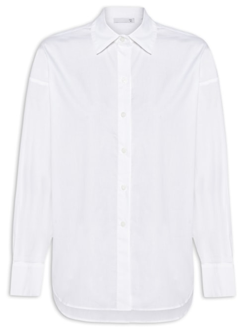 Camisa Feminina Alongada - Branco Camisa Feminina Alongada - Branco