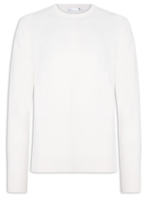 Suéter Masculino Gola Careca Cashmere - Branco Suéter Masculino Gola Careca Cashmere - Branco