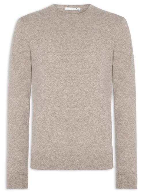 Suéter Masculino Puro Cashmere Gola Careca - Bege Suéter Masculino Puro Cashmere Gola Careca - Bege