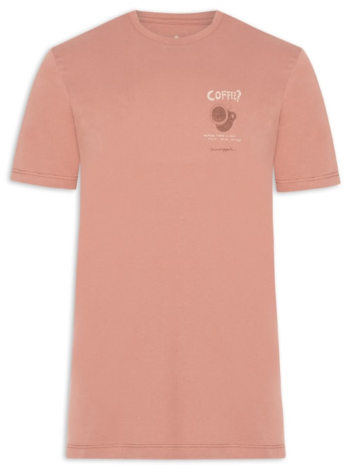 Camiseta Masculina Estampada Coffee - Marrom