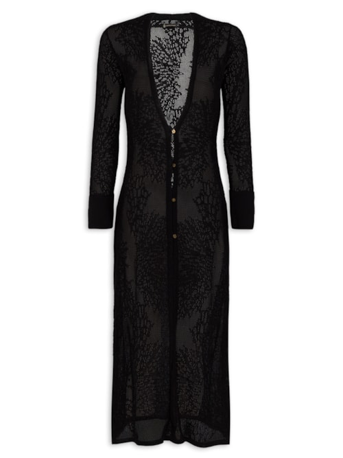 Cardigã Longo Eiman Tricot - Preto Cardigã Longo Eiman Tricot - Preto