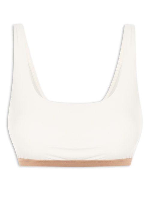 Top Feminino Alça Reta Liso - Branco Top Feminino Alça Reta Liso - Branco