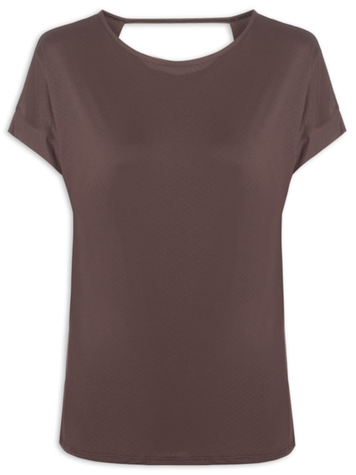 Camiseta Feminina Manga Curta Lisa - Marrom Camiseta Feminina Manga Curta Lisa - Marrom