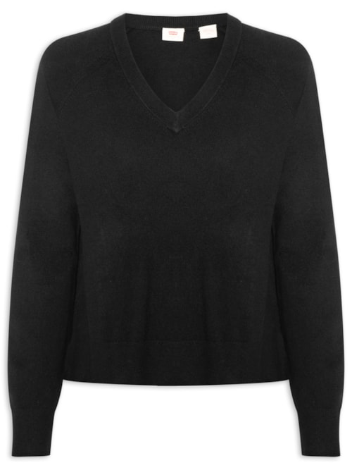 Suéter Feminino Super Soft V-Neck Pullover - Preto