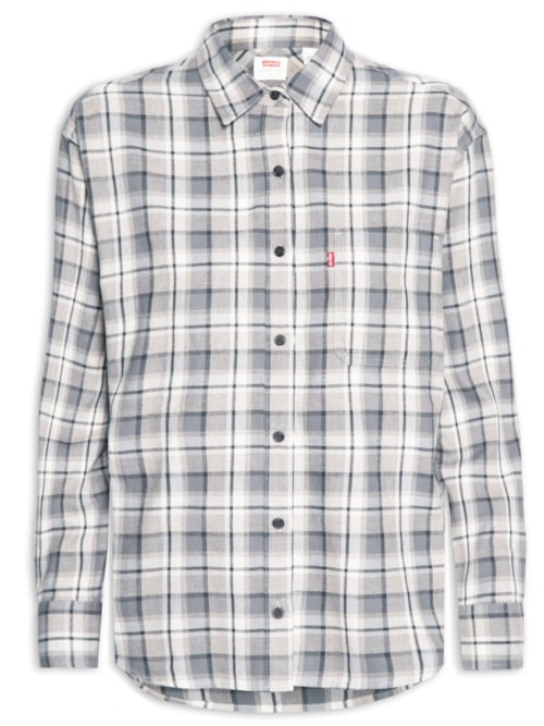 Camisa Feminina Western Harlie Flannel Cinza Camisa Feminina Western Harlie Flannel Cinza