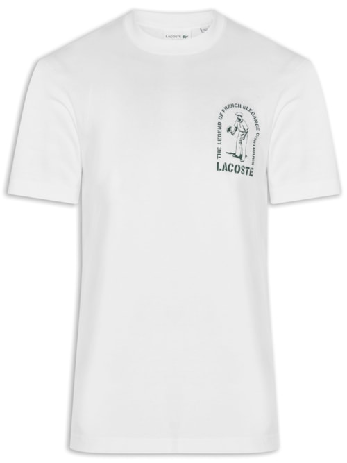 Camiseta Masculina Classic Fit French Crocodile - Branco Camiseta Masculina Classic Fit French Crocodile - Branco