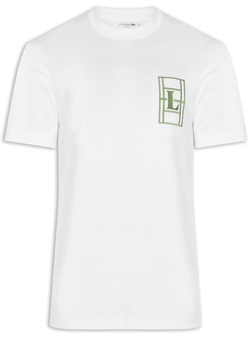 Camiseta Masculina Classic Fit Quadra - Branco Camiseta Masculina Classic Fit Quadra - Branco