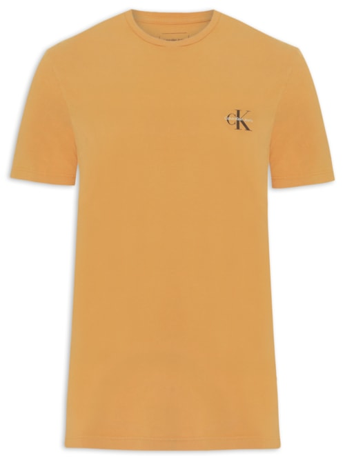 Camiseta Masculina Manga Curta CKJ Reissue Peito - Bege Camiseta Masculina Manga Curta CKJ Reissue Peito - Bege
