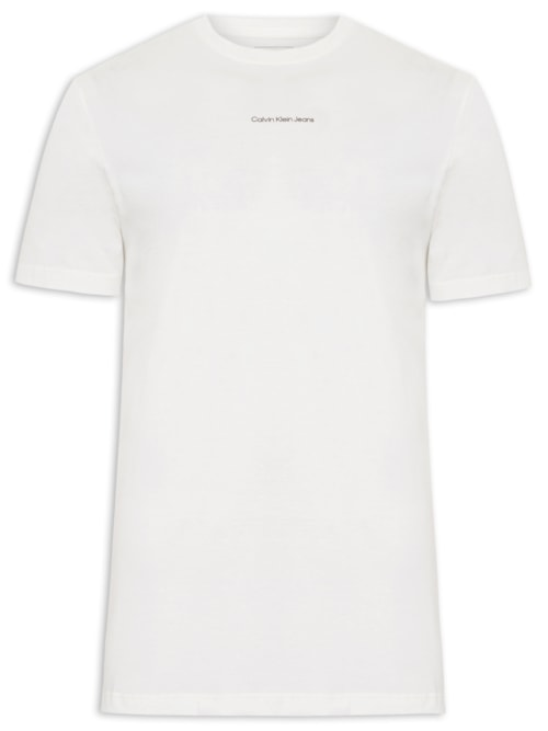 Camiseta Masculina Manga Curta CKJ Minimal Statement - Branco Camiseta Masculina Manga Curta CKJ Minimal Statement - Branco