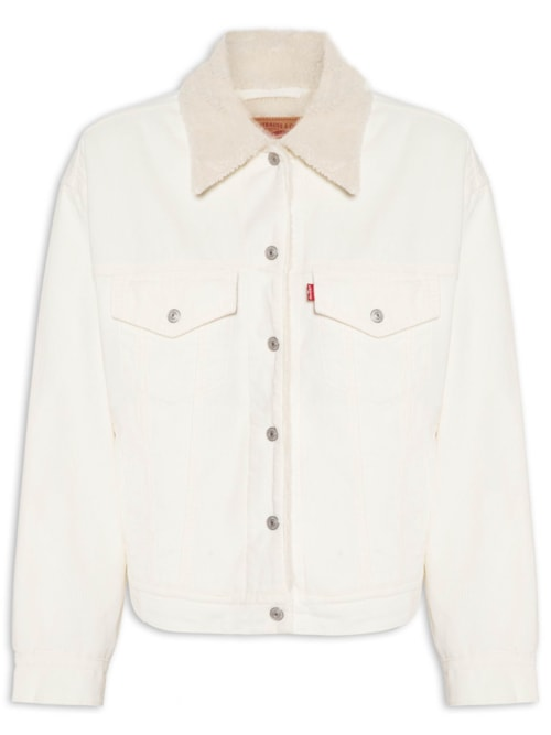 Jaqueta Feminina 90S Sherpa Trucker - Branco Jaqueta Feminina 90S Sherpa Trucker - Branco
