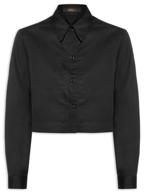Camisa Feminina Cropped - Preto