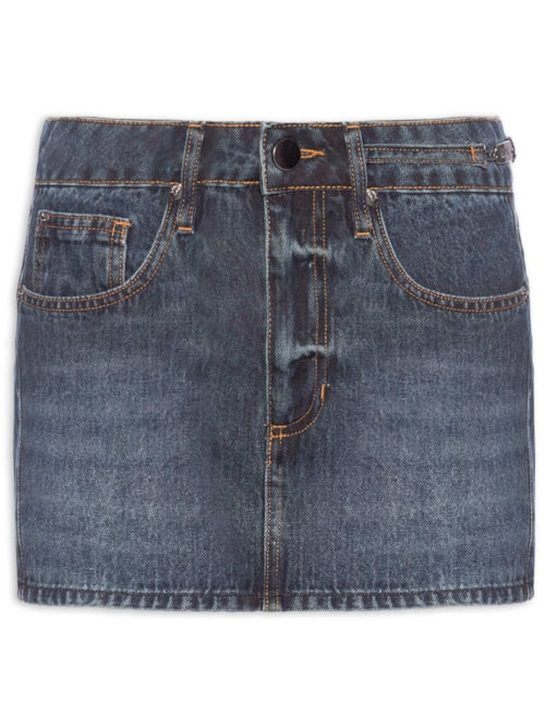 Saia Jeans Metal Lateral - Azul Saia Jeans Metal Lateral - Azul