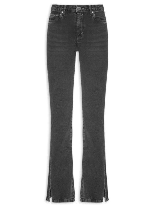 ?Calça Feminina Jeans Boot Basic Midi - Preto