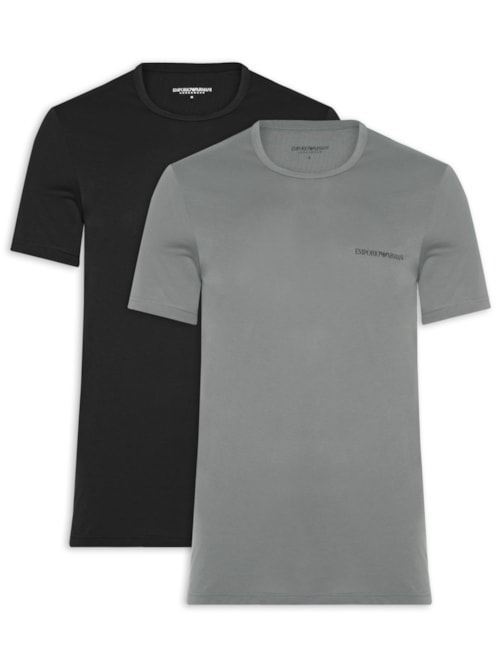 Kit 2 Camisetas Masculinas Pack Top Preto