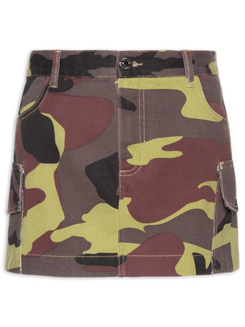 Saia Sarja Camuflada - Verde Saia Sarja Camuflada - Verde