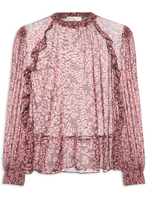 Bata Feminina Tule Estampa Felina - Marrom