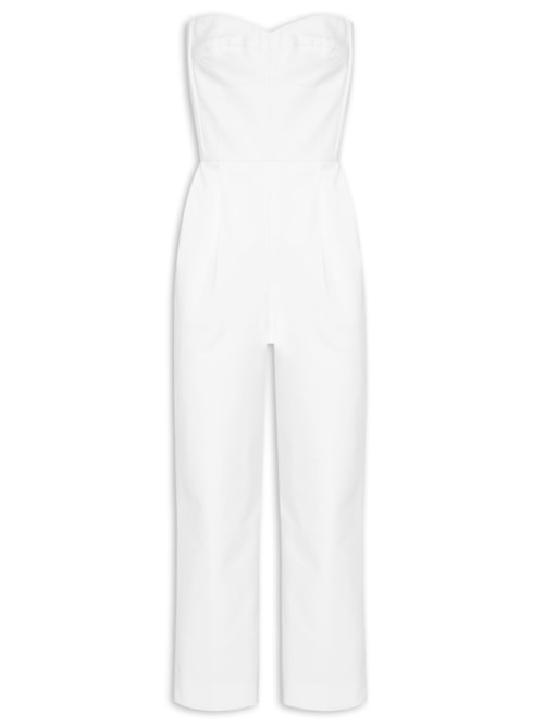 Macacão Feminino Corselet Prega e Vinco - Branco Macacão Feminino Corselet Prega e Vinco - Branco