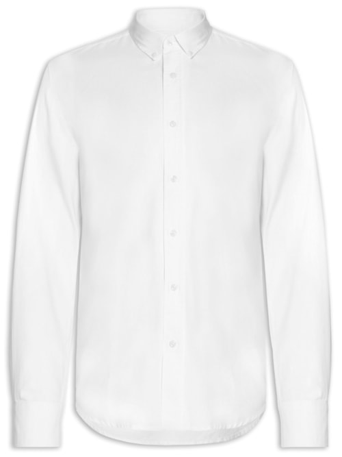 Camisa Casual Masculina Relaxed Fit Branco Camisa Casual Masculina Relaxed Fit Branco