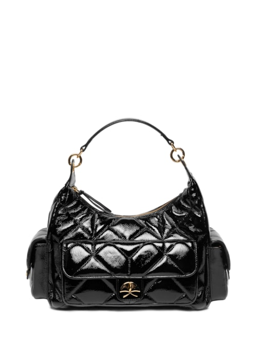 Bolsa Feminina Grande Verniz Show Preto Bolsa Feminina Grande Verniz Show Preto