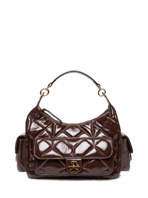 Bolsa Feminina Grande Verniz Show Marrom