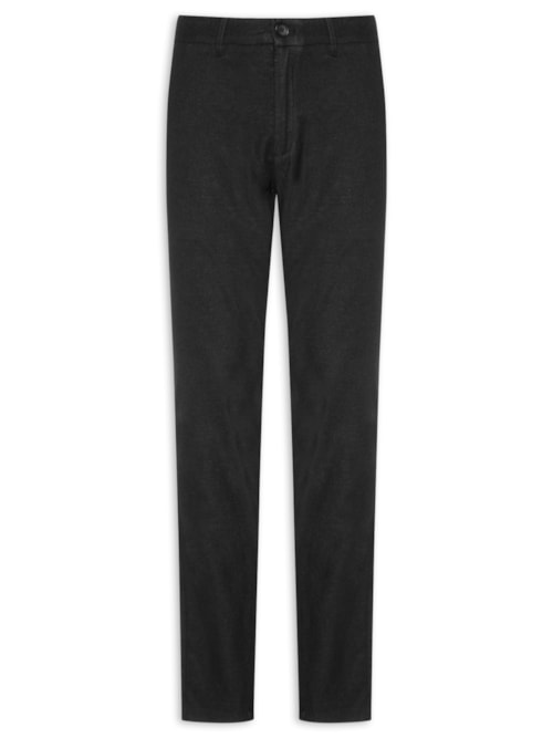 Calça Masculina Blend Linho Casual Reta Preto 2 Essential