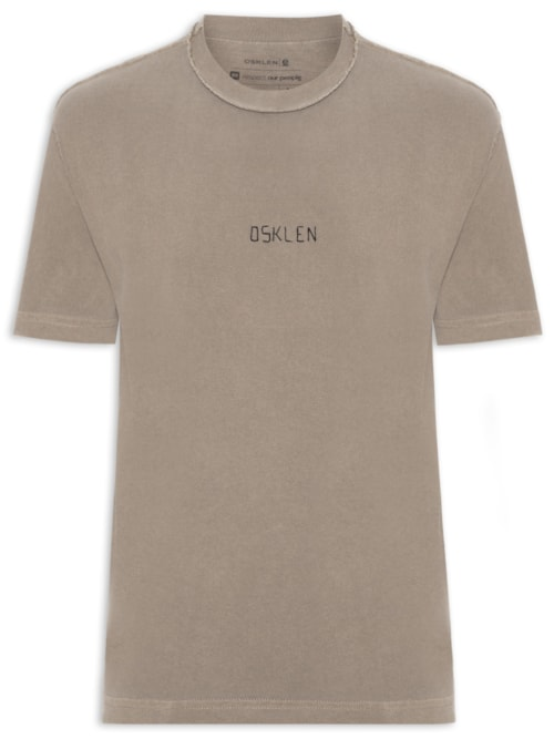 Camiseta Masculina Manga Curta Avesso Bordado - Marrom Camiseta Masculina Manga Curta Avesso Bordado - Marrom