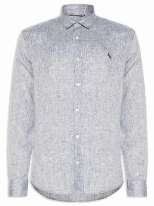 Camisa Masculina Manga Longa Rogerio - Azul