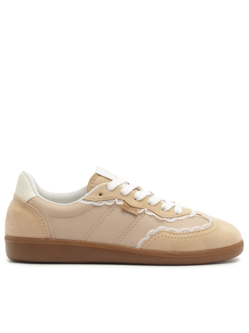 Tênis Feminino A'25 com Detalhes de Renda Bege Tênis Feminino A'25 com Detalhes de Renda Bege